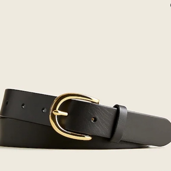 Sleek Sophistication: J.Crew Genuine Italian Black Leather Belt - Picture 1 of 8
